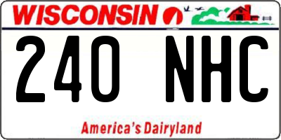 WI license plate 240NHC