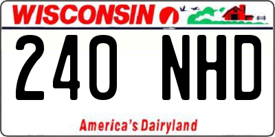 WI license plate 240NHD