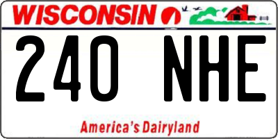 WI license plate 240NHE