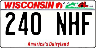 WI license plate 240NHF