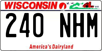 WI license plate 240NHM
