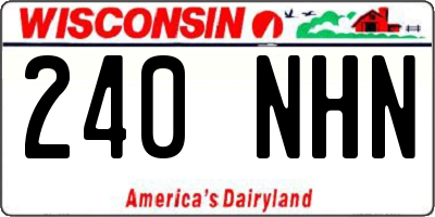 WI license plate 240NHN