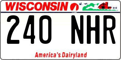 WI license plate 240NHR