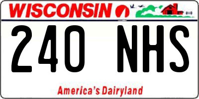WI license plate 240NHS
