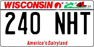 WI license plate 240NHT