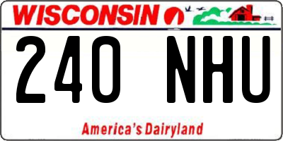 WI license plate 240NHU