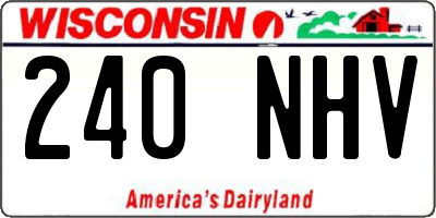 WI license plate 240NHV