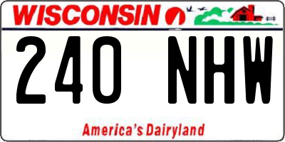WI license plate 240NHW