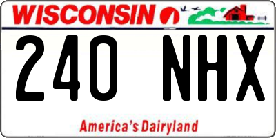 WI license plate 240NHX