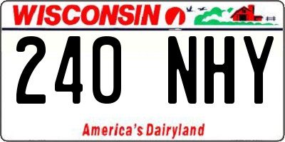 WI license plate 240NHY