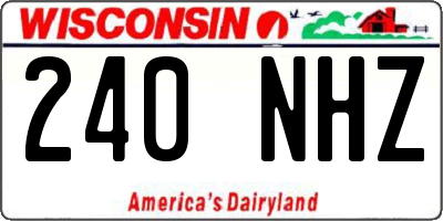 WI license plate 240NHZ