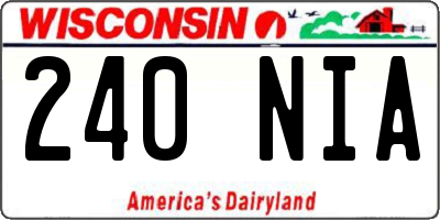 WI license plate 240NIA