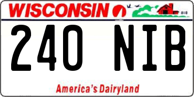 WI license plate 240NIB