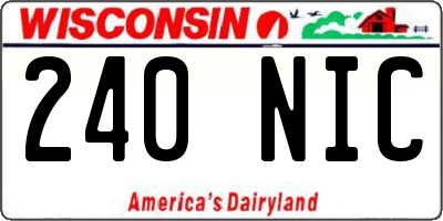 WI license plate 240NIC