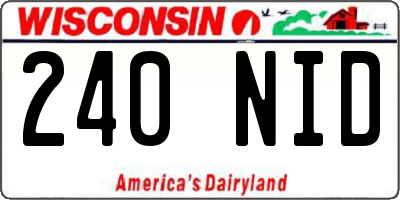 WI license plate 240NID