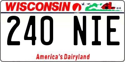 WI license plate 240NIE
