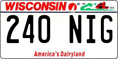 WI license plate 240NIG