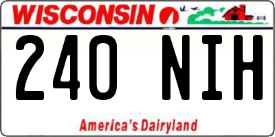 WI license plate 240NIH