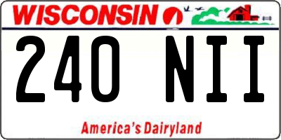 WI license plate 240NII