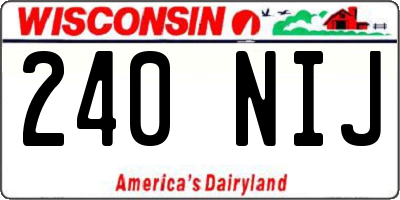 WI license plate 240NIJ