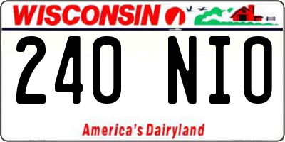 WI license plate 240NIO