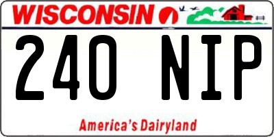 WI license plate 240NIP