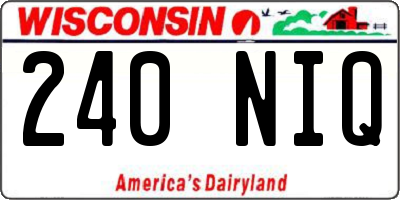 WI license plate 240NIQ