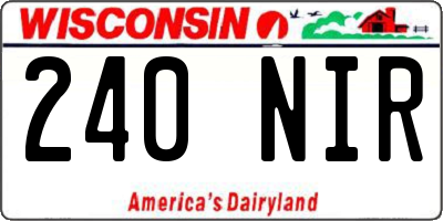 WI license plate 240NIR