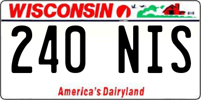 WI license plate 240NIS