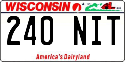 WI license plate 240NIT