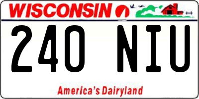 WI license plate 240NIU