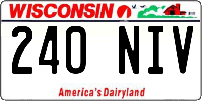 WI license plate 240NIV
