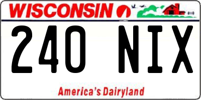 WI license plate 240NIX