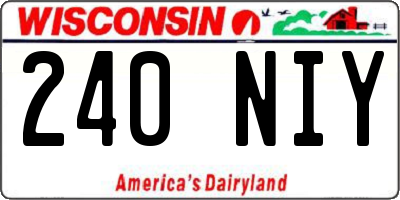 WI license plate 240NIY