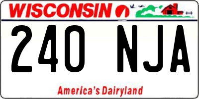WI license plate 240NJA