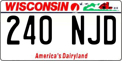WI license plate 240NJD
