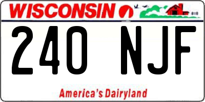 WI license plate 240NJF