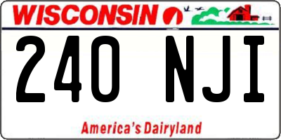 WI license plate 240NJI
