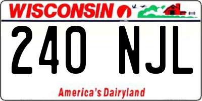 WI license plate 240NJL