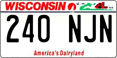 WI license plate 240NJN