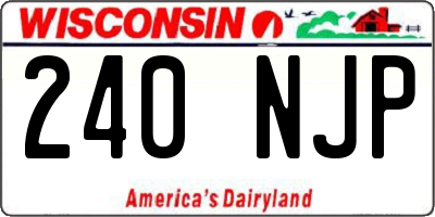 WI license plate 240NJP