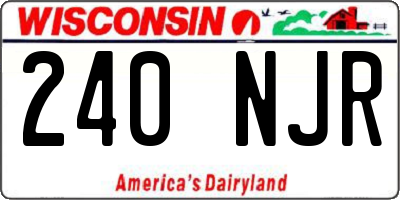 WI license plate 240NJR
