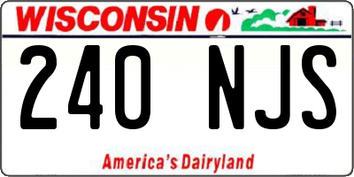 WI license plate 240NJS