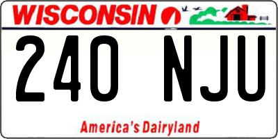 WI license plate 240NJU