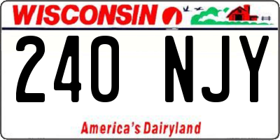 WI license plate 240NJY