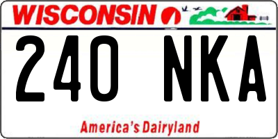 WI license plate 240NKA
