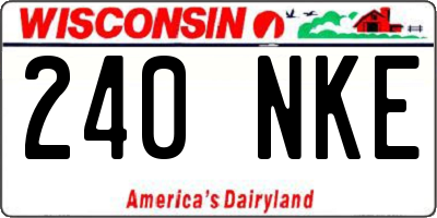 WI license plate 240NKE