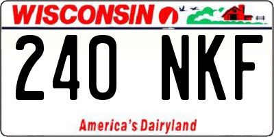 WI license plate 240NKF