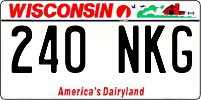 WI license plate 240NKG