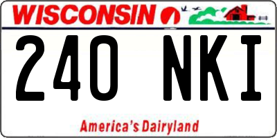 WI license plate 240NKI
